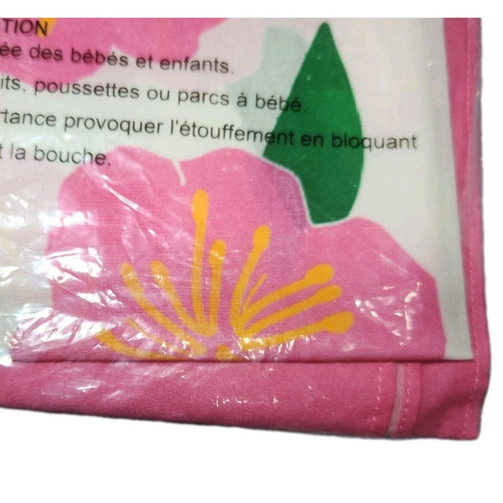 Kathleen Maeve Pareo Pink Hibiscus Floral Cotton Voile Wrap Sarong Cover Up NEW - Picture 6 of 6